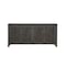 Homeroots 78in Black Distressed Solid Wood Carved Floral Sideboard with Four Doors 569595 - alternate 1