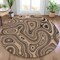 Homeroots 8' Beige And Charcoal Round Geometric Washable Indoor Outdoor Area Rug 631367 - alternate 4