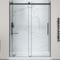 Anzzi 76'' x 45-48'' Sliding Frameless Shower Door in Matte Black with Alcove Left Drain Shower Base SD-5901103L-MB - alternate 1
