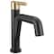 Delta Nicoli Single Handle Pull-Down Bathroom Faucet, 7.31 in, Matte Black / Champagne Bronze 15849LF-GZPD - alternate 1