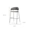 Homeroots 30" Gray and Black Fabric and Metal Bar Height Bar Chair 605939 - alternate 5