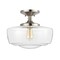 Jonathan Y Marfa 14" 1-Light Modern Farmhouse Schoolhouse Frosted Glass/Metal LED Semi Flush Mount, Nickel JYL7517D - alternate 10