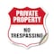 Signmission Private Property Shield Sign No Trespass, 12 Inch X 12 Inch, Vinyl Decal SHI-D-12-454 - alternate 1