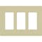 Lutron Designer Wall Plates, Number of Gangs: 3 Gloss Finish, Ivory CW-3-IV - alternate 1