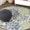 Jonathan Y Zinnia Modern Floral Textured Weave Navy/Green 4 ft Round Indoor/Outdoor Area Rug SMB110B-4R - alternate 1