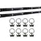 Mytee Products 4 Feet L-Track Black Powder Coated 2 and Stud with Black Powder coated Ring 8, 8PK LTK4-BLKx2-LTKS-BLKx8 - alternate 1