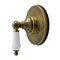 Kingston Brass Single-Handle Six-Way Diverter Valve with Round Trim Kit, Antique Brass KS4033PL - alternate 1