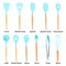 Megachef Light Teal Silicone and Wood Cooking Utensils, Set of 12 MGSP-560 - alternate 6