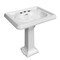 Whitehaus Collection 29 in Traditional Pedestal Sink with Integrated Large Rectangular Bowl and Faucet Drilling AR854-AR805-3H - alternate 1