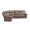 Homeroots Chocolate Velvet Reclining L Shaped Six Piece Corner Sectional With Console 524228 - alternate 1