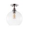 Jonathan Y Marla 9.75" 1-Light Bohemian Farmhouse Iron/Seeded Glass LED Semi Flush Mount, Nickel/Clear JYL7566A - alternate 5