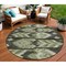 Homeroots 8' Olive Green And Artichoke Green Round Southwestern Washable Indoor Outdoor Area Rug 587820 - alternate 1