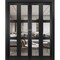 Sartodoors Sliding Closet Double Bi-fold Doors, Lucia 2555 Matte Black with Clear Glass, Sturdy Tracks Moldin LUCIA2555DBF-BLK-72 x 96 (4* 18x96) - alternate 1