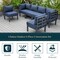 Leisuremod Chelsea 6-Piece Patio Sectional Black Aluminum With  Light Blue Cushions CSBL-6LBU - alternate 7