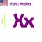 Aacc Self-Adhesive Vinyl Letter: X, Scale: 8 cm. Color: Purple Font: Anders by, 8PK AACC-Anders-UX-Purple-M8x8 - alternate 1