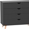 Homeroots 35" Black And Natural Wood Four Drawer Dresser 489234 - alternate 4