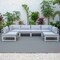 Leisuremod Chelsea 6-Piece Patio Sectional Weathered Grey Aluminum With Cushions, Light Grey CSWGR-6LGR - alternate 1
