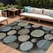Homeroots 8' X 10' Black Fern Green And Teal Blue Geometric Washable Indoor Outdoor Area Rug 630558 - alternate 1