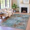 Homeroots 9' X 12' Brown And Blue Abstract Washable Indoor Outdoor Area Rug 630721 - alternate 1