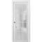 Sartodoors Sliding French Pocket Door with Frosted Glass 12 Lites, Felicia 3312 White Silk, Kit Trims Rail Ha FELICIA3312PD-WS-36 - alternate 1