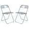 Leisuremod Lawrence Acrylic Folding Chair with Metal Frame, Transparent Black, 2PK LF19TBL2 - alternate 1