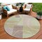 Homeroots 8' Blush And Mint Green Round Abstract Washable Indoor Outdoor Area Rug 612559 - alternate 1