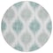 Homeroots 8' Aqua Teal Blue And Ivory Round Ikat Washable Indoor Outdoor Area Rug 589070 - alternate 6