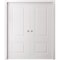 Sartodoors Sliding Double Pocket Doors 60 x 80 inches, BASIC 9772 White, Kit Rail Hardware, Solid Wood Inter BASIC9772DP-SKIN-60 - alternate 1