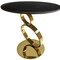 Homeroots 21" Black And Gold Stone And Stainless Steel Round Pedestal End Table 554649 - alternate 5