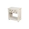 Homeroots 28" White Solid Wood Distressed Carved Geometric One Drawer Nightstand 555401 - alternate 9