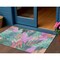 Homeroots 3' X 5' Teal Blue And Aqua Floral Washable Indoor Outdoor Area Rug 611132 - alternate 1