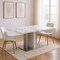 Homeroots 72" Gray White and Silver Marble and Stainless Steel Pedestal Base Dining Table 555185 - alternate 4