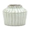 Homeroots 6" Ivory Ribbed Round Terracotta Table Vase 516244 - alternate 1