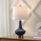 Jonathan Y Parker 21.5" Contemporary Traditional Ceramic/Metal Gourd LED Table Lamp, Brass/Blue JYL1030C - alternate 6