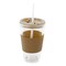 Mr. Coffee Sip Savvy 4 Piece 15 Ounce Silicone Sleeve Glass Cup Set w/ Lid and Straw in Brown 750123590M - alternate 5