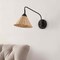 Jonathan Y Kiawah 11" 1-Light Vintage Coastal Rattan/Metal Swing Arm LED Sconce, Black/Natural JYL1602A - alternate 10