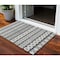 Homeroots 3' X 5' Gray Charcoal And Silver Quatrefoil Washable Indoor Outdoor Area Rug 583222 - alternate 1