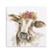 Homeroots Watercolor Floral Cow Unframed Print Wall Art 398867 - alternate 1