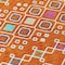 Homeroots 8' Orange Blue And Purple Round Geometric Washable Indoor Outdoor Area Rug 612210 - alternate 6