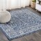 Jonathan Y Palazzo Vine and Border Textured Weave Navy/Gray 5 ft Square Indoor/Outdoor Area Rug SMB103A-5SQ - alternate 1