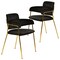 Leisuremod Axis Collection Modern Gold Dining Chair in Black, 2PK ACG22BL2 - alternate 1