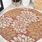Jonathan Y Zinnia Modern Floral Textured Weave Orange/Cream 5 ft Round Indoor/Outdoor Area Rug SMB110E-5R - alternate 1