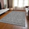 Homeroots 5' X 8' Gray Silver And Charcoal Floral Washable Indoor Outdoor Area Rug 582273 - alternate 5