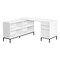 Homeroots 60" White and Black L Shape Computer Desk With Three Drawers 489931 - alternate 1