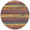 Homeroots 8' Granite Gray Copper And Yellow Round Striped Washable Indoor Outdoor Area Rug 598892 - alternate 1