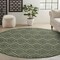 Homeroots 8' Green Round Geometric Indoor Outdoor Area Rug 572835 - alternate 7