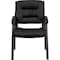 Flash Furniture Contemporary Side Reception Chair, Black Back, 23-1/4 in W 26" L 36" H, Padded, Leather Seat BT-1404-BKGY-GG - alternate 1