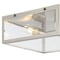 Jonathan Y Grayson 12" 2-Light Bohemian Farmhouse Iron/Glass LED Flush Mount, Nickel/Clear JYL9501D - alternate 7