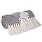 Homeroots 52" X 67" Gray and Ivory Woven Cotton Herringbone Throw Blanket with Fringe 548951 - alternate 5