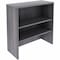 Lorell Essentials 2-Shelf Laminate Stack-on Bookcase, 36" x 15" x 36", Weathered Charcoal LLR69628 - alternate 1